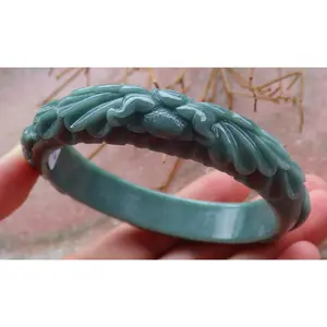 Certified Hand Carved Green 100% Natural Myanmar Burma A JADE Jadeite Phoenix Circle Bangle Bracelet 59mm