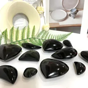 Rainbow Obsidian Heart Moon Shape Stone Crystal Healing Stone Home Decoration From IG Crystal