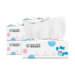 FRESHIPPO 2 Pack Facial Tissues, 3-Ply Soft & Strong Paper Tissues, 120 Tissues per Box