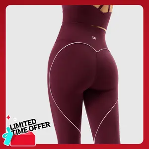 Flash Sale Inno Mint Heart Contour Design Butt Lifting No Front Seam High-Waisted Shaping Training Leggings with White Stitching for Women's Fitness, Casual & Gym