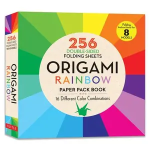 Origami Rainbow Paper Pack Book: 256 Double-Sided Folding Sheets (Includes Instructions for 8 Models) -- Tuttle Studio, Paperback