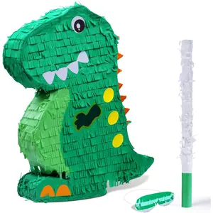 Dinosaur Pinata Bundle with Blindfold and Bat (17x13x4 Inches) Perfect for Birthday and Animal Theme Parties Decorations