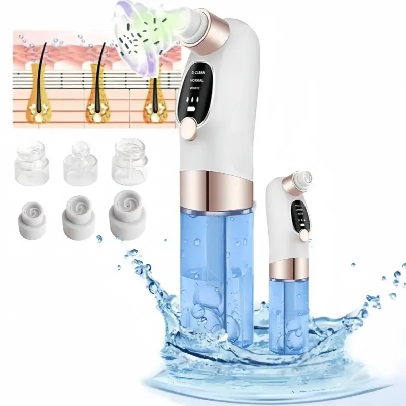 [Portable Home Facial Blackhead Removal Device] Beauty device - Electric bubble blackhead remover - Vacuum nasal cavity cleaner - Removes blackheads from pores - USB charging - Comes with 6 accessory heads