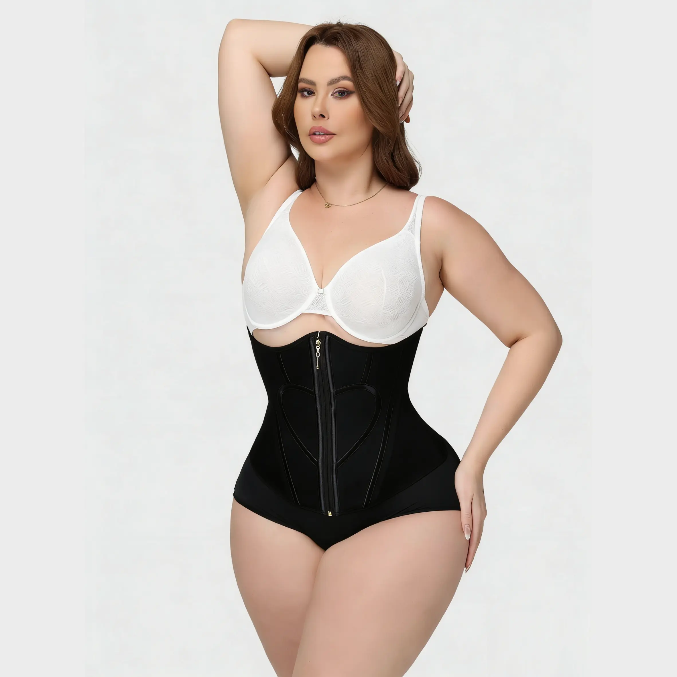 Women's Fashion Underbust Corset Vest - Cooshape Heart Design Seamless Steel-Boned Shapewear with Tummy Control, Fitted, Abdominal Comfort, Armored, Belly Firming, Body Shaping Compression Belts for Everyday Use, Fitted Corset Shapewear Belts, Abdominal C