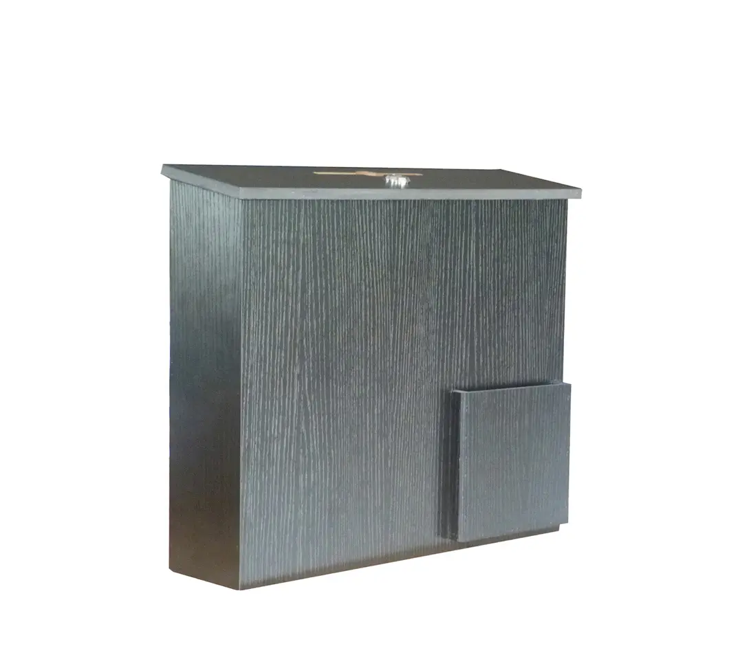 FixtureDisplays® Wood Collection Box Suggestion Box Donation Charity Box Fundraising Box 15"w x 12-3/4"h x 3-5/16"d 1040-85-BLK-NEW-NF