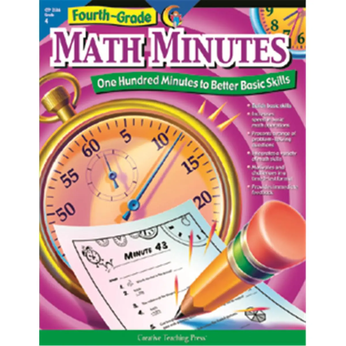 Creative Teaching Press 4th-Grade Math Learning Book, 100-Minute Testing Tool to Strengthen Problem-Solving Skills, Build Basic Math Abilities for 4th-Grade Students (Office & Educational Supplies)