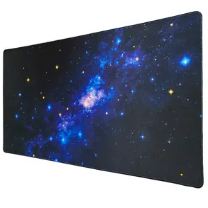 31.1x15.7*0.12 Inches  Thick Large Office Mouse Pad, Starry Universe Galaxy Space Style, , Office Fashion Decoration, Durable Desk Mat with Stitched Edges