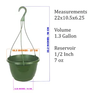 TEKU MXC825173 10.5 Inch Plastic Hanging Basket Green (3 Pack)