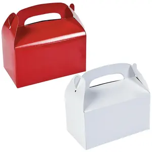 Red & White Gable Box Favor Kit for 24