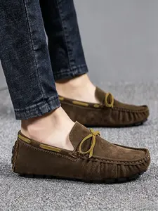 Men's Fashion Bow Loafers, Lazy Slip-On, Outdoor Sports, Big Size Casual Bean Shoes, Suitable for Daily Wear