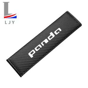 Fiat Panda Carbon Fiber Striped Seat Belt Shoulder Pads, Easy to Install and Remove, Convenient to Clean