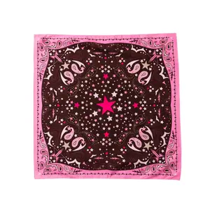 Western Star Bandana - Pink Paisley Print with Stars & Jeffree Star Cosmetics Logo