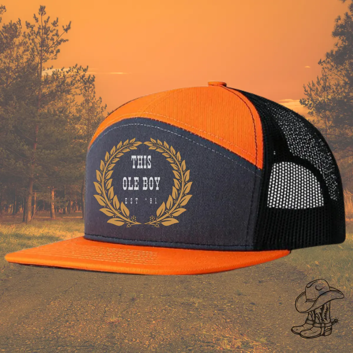 Grey/Tennessee Orange Western logo 7-panel Snap Back Hat