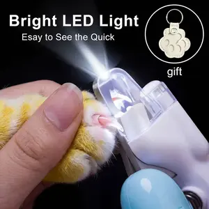 Pet Nail Clippers with LED Light, Cat Grooming Supplies Claw Trimmer Safe Guard to Avoid Overcutting the Quick for Dogs, Cats, Rabbits, Sharp Stainless Steel Blades