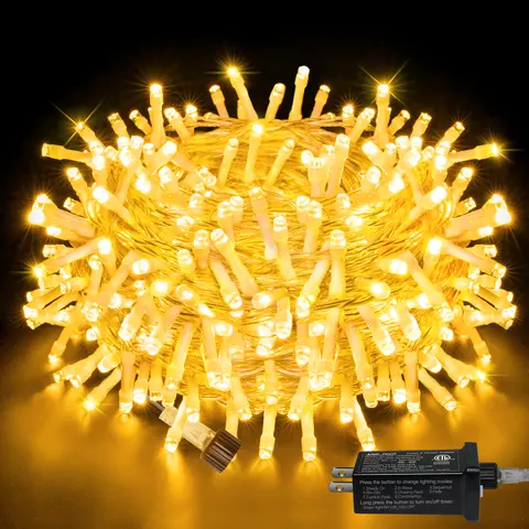 Ollny 200 LED Fairy Lights 60FT Connectable Rain-Safe IP44 String Lights 8 Modes for Outdoor Indoor Christmas Decor