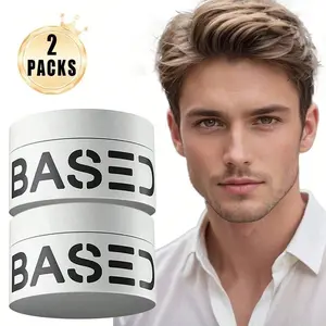 Multi Piece Set BASED Men's Advanced Hair Clay, Advanced Hair Clay With Intense Hold, Texturizing And Low Shine For Styling Medium, Thick, Straight Or Wavy Hair, Sandalwood Sandalwood,Natural Shine And Fragrance, Easy To Apply, Suitable For All Hair Types