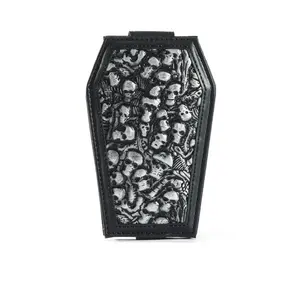 Card Holder Gothic Style Multiple Skull Card Case Outdoor Street Multi-Functional Wallet Men's Vintage Multi Card Slot Zipper Wallet, Casual Multi-functional Wallet for Men, Retro Trendy Style Wallet for Daily Use