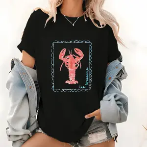 Colors Sea Lobster Shirt, French Coastal Distressed, Nautical Fisherman Style, Summer Vibes, Beach, Vintage Summer, Unisex T-shirt, 100% Premium Cotton, Casual Style,