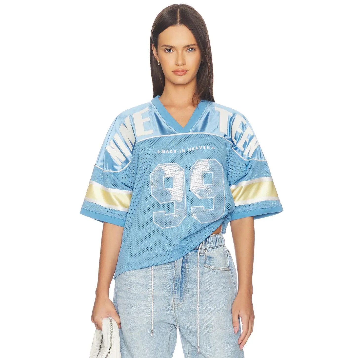 Ksubi 99 Spark Jersey Top in Azure & Yellow Ksubi 99 Spark Jersey Top in Azure & Yellow