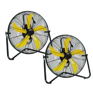 2 Pack 20 Inch Heavy Duty Floor & Wall Mount Fan - 5300 CFM High Velocity, 160-Watt, 3-Speed, Industrial Cooling for Garage, Workshop, Office, Home - UL Listed