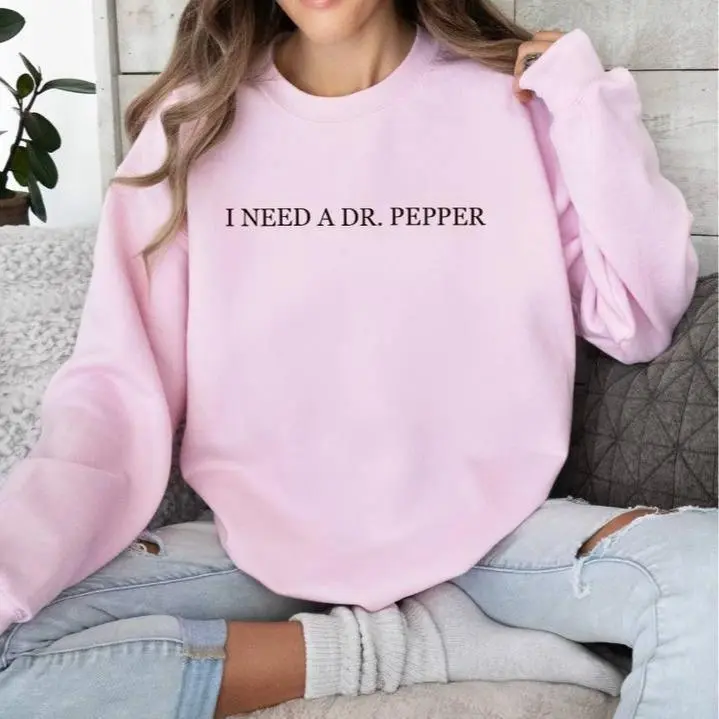 I Need Dr. Pepper Sweatshirt, Soda Obsessed Crewneck Sweatshirt, Minimalist Caffeine Lover Pullover, Neutral Monochrome Aesthetic, Funny Statement TopGiftGift I Need Dr. Pepper Sweatshirt, Soda Obsessed Crewneck Sweatshirt, Minimalist Caffeine Lover Pullover, Neutral Monochrome Aesthetic, Funny Statement TopGiftGift