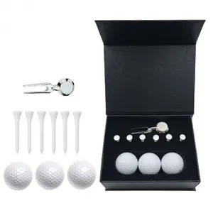 Premium Golf Gift Set, 3 Golf Balls, 6 Tees, Divot Tool & Ball Marker | Ideal for Golfers, Gift for Dad, Valentines Gift for Men, Boyfriend