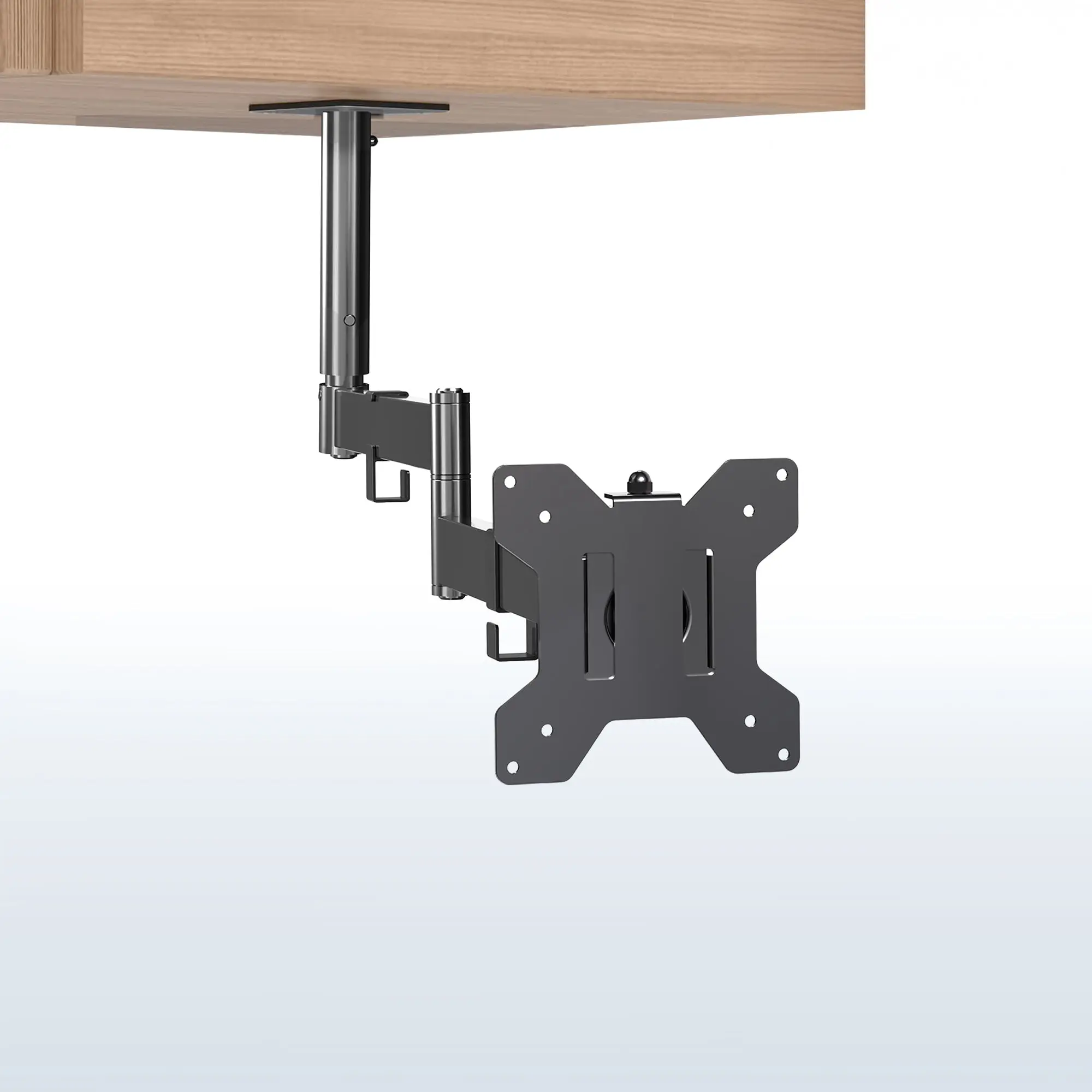 Under Cabinet Articulating TV Wall Mount - Functional Metal Single Screen Holder for 13"-27" Screens, Ideal for Mount TV Stands & Wall Brackets