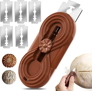 Bread Lame Upgraded Extractable Lame Bread Tool& Anti-Slip Handle with Long Retractable Razor Magnetic Reusable Dough Scoring Tool, Sourdough Scoring tool （Bread Making 5 Razor Blades）