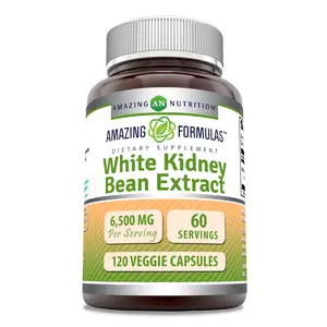 Amazing Formulas White Kidney Bean Extract Supplement | 6500 Mg per Serving | 120 Veggie Capsules | Non-GMO | Gluten-Free | Made in USA