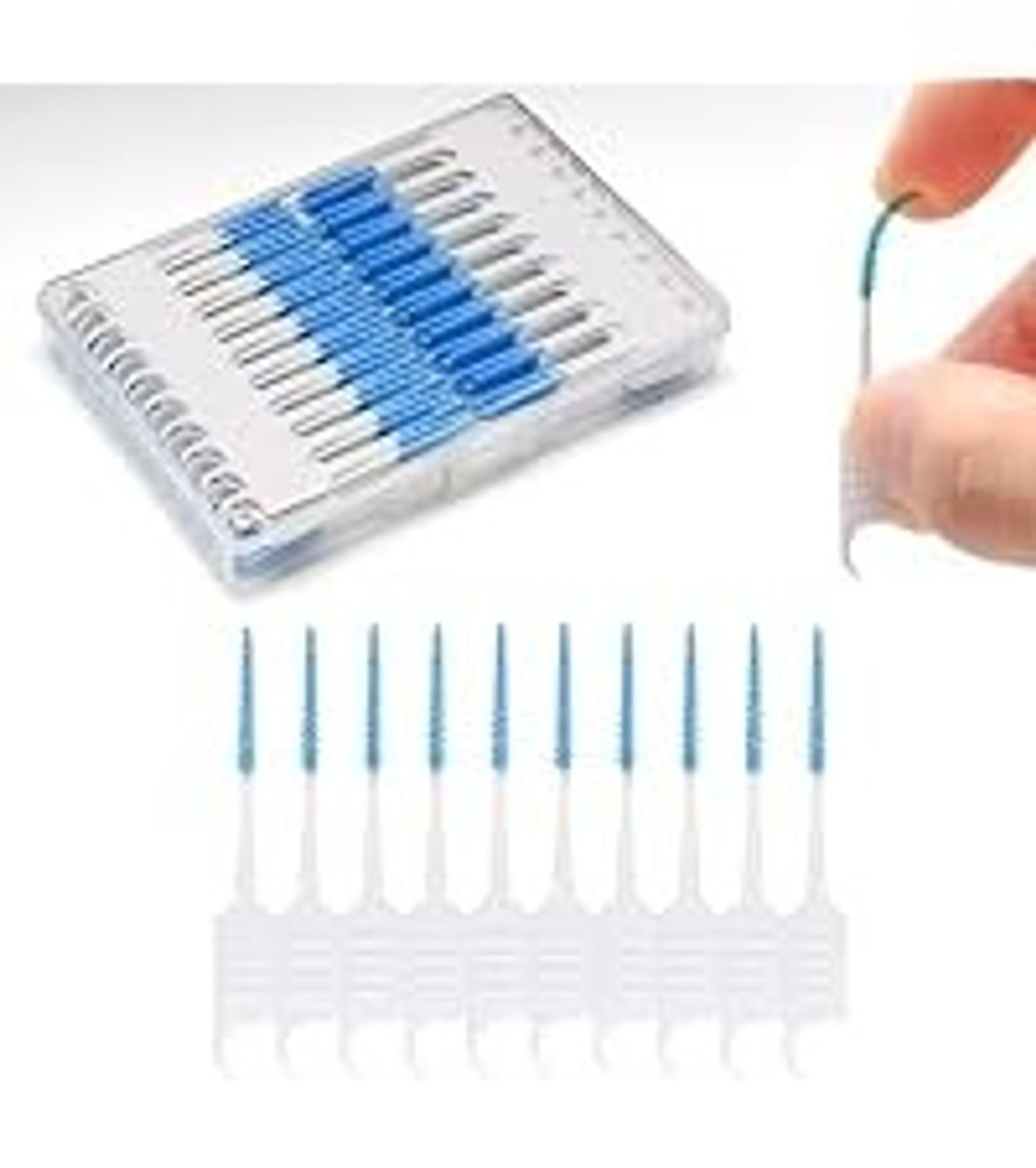 300PCS Dental Floss Picks,Dual-Use Interdental Brushes,Soft Silicone Brush Head Toothpicks, Tooth Picks Flossers for Teeth Braces Cleaning (Blue) 300PCS Dental Floss Picks,Dual-Use Interdental Brushes,Soft Silicone Brush Head Toothpicks, Tooth Picks Flossers for Teeth Braces Cleaning (Blue)
