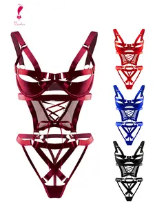 computer love bra sexy tight fitting tempting hot and spicy solid jumpsuit  gift privacy lingerie attire feminine night wear for her mood booster underwire bra panty underwear bustier adjustable thong sheer lovers Womenswear Basic MinimalistHalloween