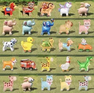 Walking Animal Balloon Toy S Size Random Style Kids Party Supplies Birthday Decorations Outdoor Fun Toy Balloon with Wheels