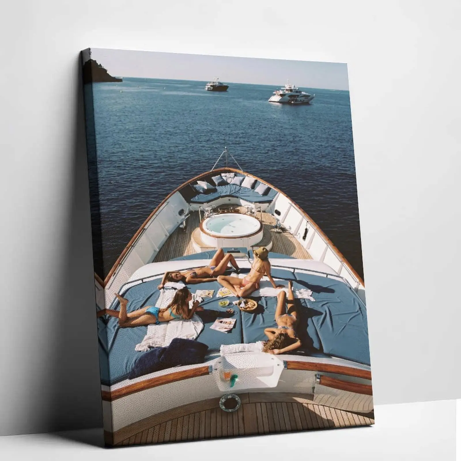 Photorealism Luxury Yacht Wall Art Poster, Sailing Summer Photography Print, Museum-Quality Wall Decor for Room Accent