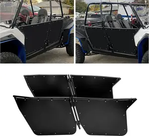 HECASA Aluminum Cab Doors Set Compatible with 2010-2014 Polaris RZR 4 800 2012-2014 Polaris RZR XP4 900 Doors Panels Powder Coated Black