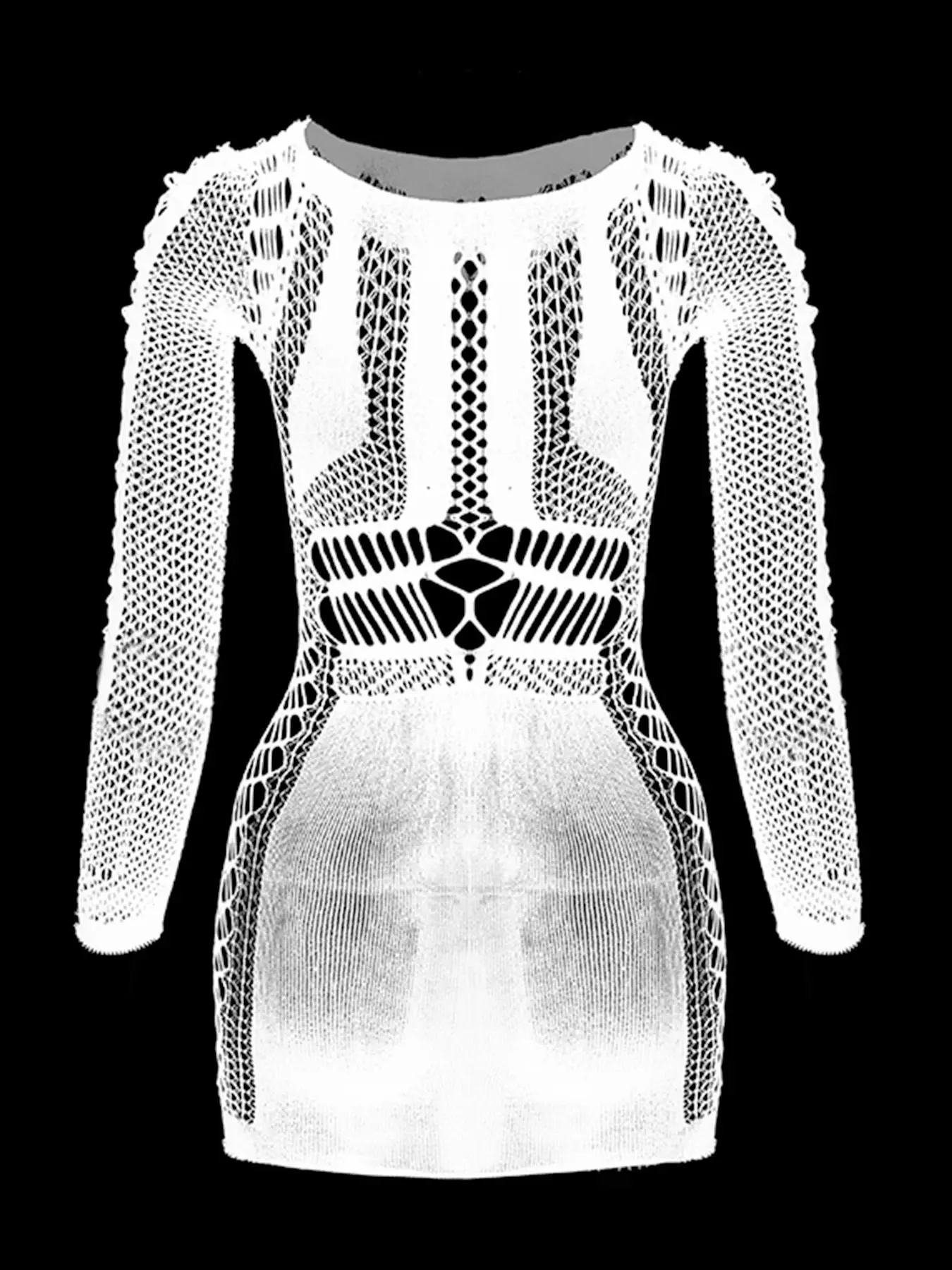 white long sleeve fishnet dress Gottex Beach Life Classic Fishnet Long Sleeve Beach Dress