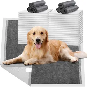 [New deal] -  Extra Large Dog Pee Pads 28" x 34" 30 Count Activated Carbon Charcoal Potty Training Pads with Adhesive Sticky Tape Quick Dry Odor Absorption for Dogs Cats