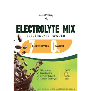 Electrolyte Powder Mix with 7 Electrolytes for Hydration & Stamina Support - Zero Calorie, Cocoa Flavor, 16 Stick Packs