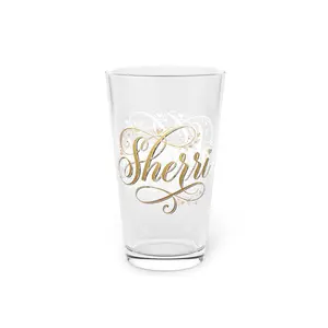 Personalized Gold Script Pint Glass - 16oz Custom Name
