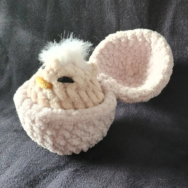 Crochet Baby Chicken - Super Cute Gift with Soft Plush Design and Fluffy Feather Accent