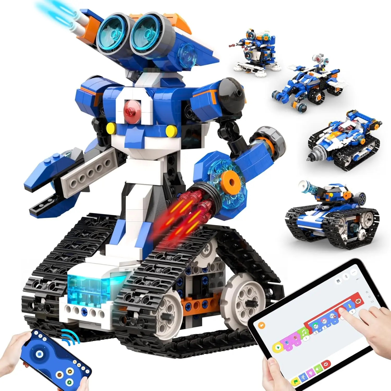 Apitor STEM Robot Toy 6-in-1 Robot Building Kit, suitable for boys aged 8-12, APP remote control STEM coding toy, educational robot gift, suitable for children aged 6-15. Birthday gifts, parent-child activities