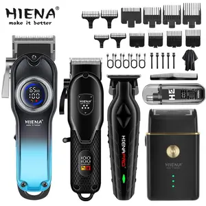 HIENA Men's Professional Cordless Electric Hair Clipper with Abs, 5-Piece Trimmer Kit, Precision Styling Tools, USB Power Supply and Storage Box
