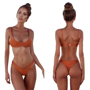 🤎 Neutral Beige Minimalist Bikini| 75% OFF TODAY!Scoop Neck Top + Cheeky Bottom| Better Quality Than Fast Fashion!