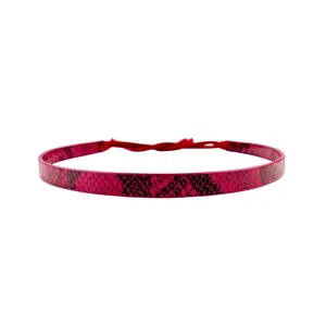 Python Print Leather Hat Band - Pink