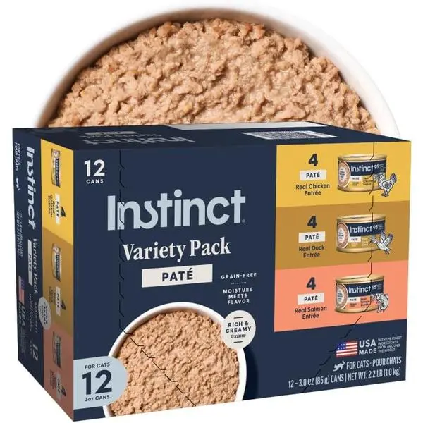 Instinct Original Grain Free Recipe Variety Pack Natural Wet Canned Cat Food by Nature's Variety, 3 Ounce (Pack of 12)