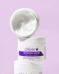 Merlot Advanced Repair Fine Lines Cream with Peptides for face, neck, around eyes and mouth, Fast-absorbing, 2 oz