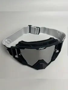 Thor Motorcycle Goggles for Dirt Bike, Anti-Scratch Windproof Atv Riding Eyewear, Motorcycle Gear, Colorblock Design, Abs Frame Material, All Seasons Use