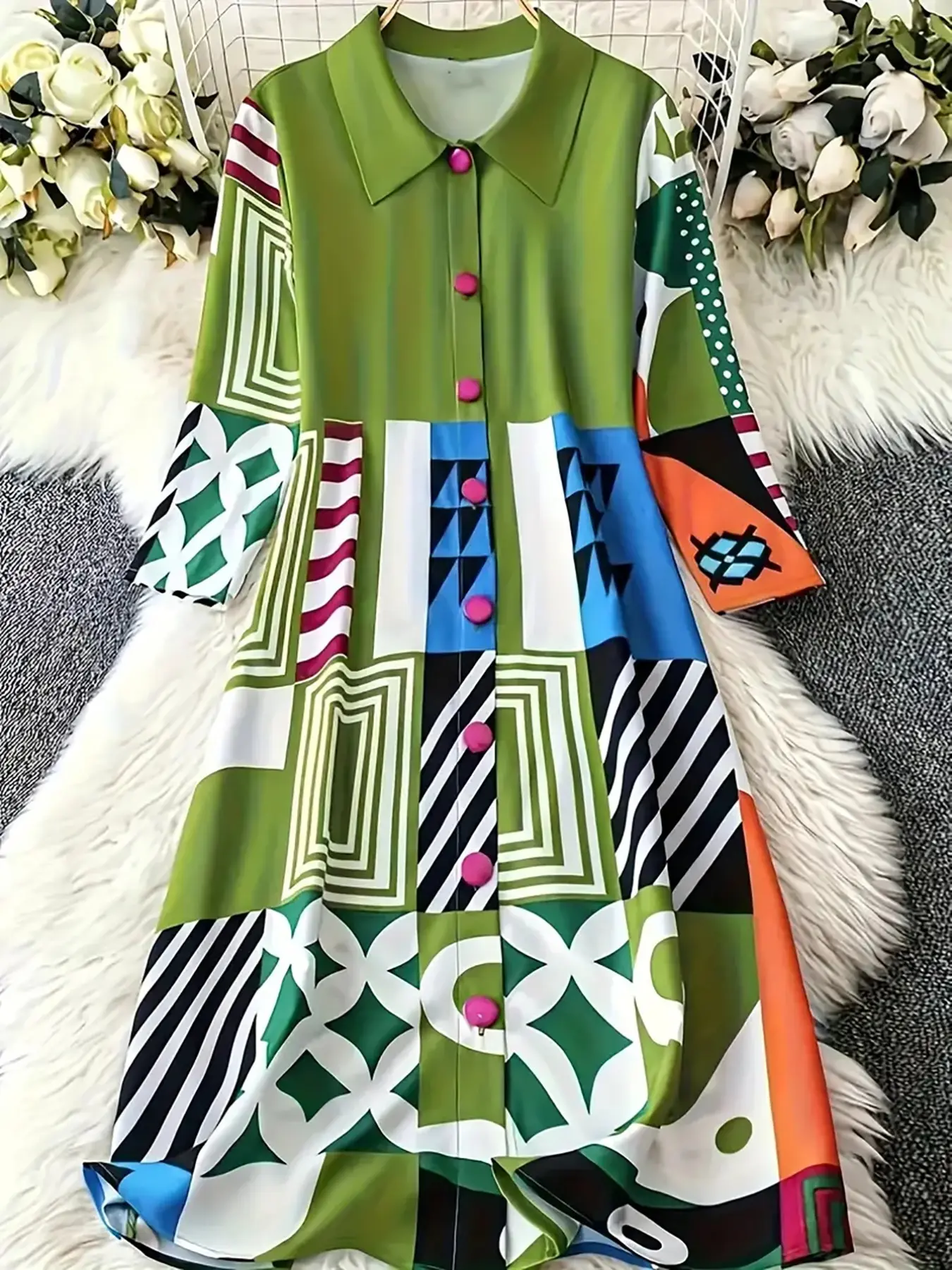 2026 Fashion Women's Button Waist A-Line Long Shirt Dress, Elegant Spring &  Autumn Style for Chic Looks, Trendy Casual Wear - TikTok Shop