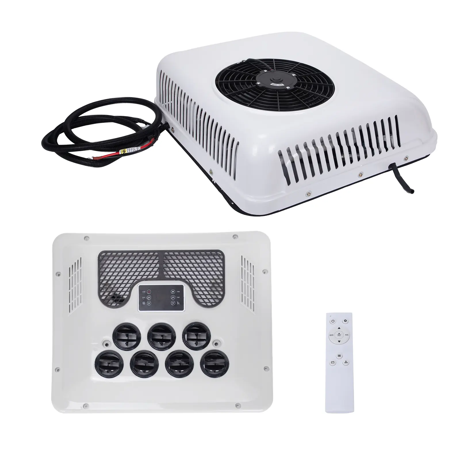 24V Split Air Conditioner AC Kit for RV Cab Bus Semi Truck Caravan Cool & Heat