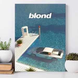 Car & Pool Pattern Canvas Painting with Frame, Canvas Prints, Modern Art Poster, Wall Art Decorative Painting, Art Wall Decoration for Home Living Room Office Bedroom, Artwork