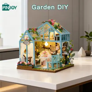 Garden House Model Kit DIY Toy House Building Set, 3D Puzzle Creative Detailed Furniture Accessories Furniture Decoration Relaxing Stress Relief Gift for Adults & Teens